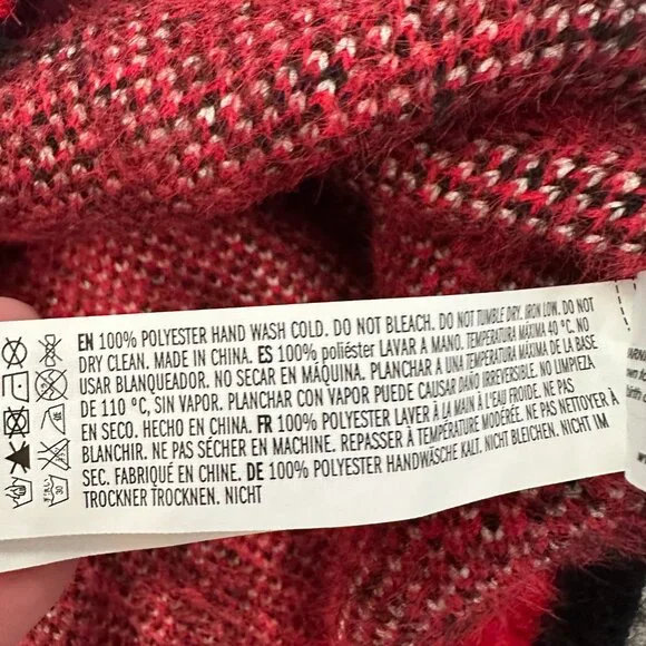 English Factory Red and Black Plaid Cardigan - Picture 4 of 6